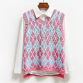 Miniatyrbillede 1 af 4: Strikket Vest, Afslappet Pullover Elastisk Sweater Pink XL