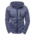 Miniatyrbilde 1 av 2: Herre Zip Up Langermet Hettejakke Sport Fritid Hettegensere Sweatshirt Topper Blue XL