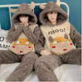Miniatyrbild 1 av 2: Par Pyjamas Dam Herr Hemmakläder Höst- och Vintermodeller Plus Sammet Tjock Korall Sammet Flanell Cattle XL(Woman)