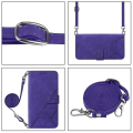 Pikkukuva 2 / 5: Kotelo iPhone SE 2020/ 8/ 7 -puhelimelle, crossbody-lompakkokotelo, säädettävä irrotettava kaulanauha ja jalusta, nahkainen korttipidike, suojakuori purple