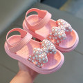 Miniatyrbillede 1 af 5: Sommer Baby Pigesko 0-7 år Børnesko Mode Sød Blomst Prinsesse Børnesandaler Piger Småbørn Baby Bløde Åndbare lattice bow pink 26Insole 15.5cm