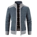 Miniatyrbilde 1 av 4: Høst Vinter Varm Cardigan Menn Fleece Glidelås Gensere Jakker Herre Slim Fit Strikket Genserjakke Tykk Cardigan Genser Frakk Menn Picture Color L