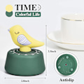 Miniatyrbild 3 av 5: Kökstimer Mekanisk Uppdragning 60 Minuter Timer Söta Djur Matlagningstimer För Barn Hantera Tid, Bakning Green Bird