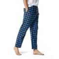 Miniatyrbilde 3 av 5: Bomullsvevde pyjamasbukser for menn, rutete lette lounge-sovebukser COLOR 9 S