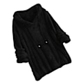 Miniatyrbild 1 av 5: Plus Size Höst Vinter Dam Långärmad Hooded Plysch Fluffig Hoodies Fleece Pullover Pyjamas Lös Black M