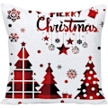 Miniatyrbild 4 av 5: 4-pack Merry Christmas Design Kuddfodral Prydnadskuddar för Soffa Julrumsdekorationer 45 x 45 cm