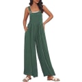 Miniatyrbilde 1 av 4: Dame Arbeidsklær Bukser, Jumpsuit med Vide Ben, Casual Bukser med Skulderstropper, Sommer Jumpsuit, Genser, Løs Ermeløs Skulderstropp, Klær med Lommer green L
