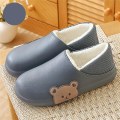 Miniatyrbillede 1 af 5: Dame Hjemmesko Nye Vinter Hjemmesko Pige Varm Indendørs Soveværelse Slides Tegneserie Bjørn Bomuldssko Vandtætte Skridsikre Hjemmesko C-navy 35-36(fit size34-35)