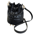 Miniatyrbillede 1 af 3: Dame Bucket Taske Pu Læder Justerbar Snøre Håndtaske Tote Crossbody Skuldertaske Black