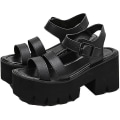 Miniatyrbild 1 av 5: Dam Sandaler-tjocka och lågklackade sandaler Black 35