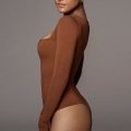 Miniatyrbilde 5 av 5: Langermet bodysuit for kvinner, langermet, sexy firkantet hals, thong, for hverdagsbruk hjemme Apricot S