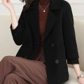 Miniatyrbillede 5 af 5: Dame Vinter Plus Size Jakke Oversized Koreansk Version Varm Kappe Frakke Til Daglig Arbejde Kontorbeklædning Black 3XL