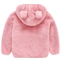 Miniatyrbild 2 av 3: Teddybjörnsjacka med huva för småbarn, fluffig fleece, varm jacka med dragkedja, ytterkläder Pink 2-3 Years