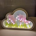 Miniatyrbilde 1 av 4: DIY Tulip Nattlampe, Sky Tulip Speil Nattlampe, Simuleringsblomst Bordlampe Purple
