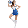 Miniatyrbillede 3 af 5: Kvinder Cosplay Musical Uniform Fancy Dress Kostume Komplet Outfit Cheerleading Uniformer Scene Kostumer Gaver Blue L