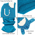 Miniatyrbilde 4 av 5: Baby Strikket Lue Varm Vinterhette Med Øreklaffer Skjerf For Gutter Jenter Sky Blue