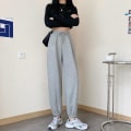 Miniatyrbilde 1 av 5: Dame Høy Taljet Baggy Joggebukse Allsidige Bukser Med Lommer Egnet For Shopping og Bruk Gray 3XL