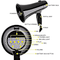Miniatyrbilde 2 av 5: Bærbar Megafon Bullhorn 20 Watt Effekt Megafon Høyttaler Stemme Og Sirene/alarm Moduser Med Volumkontroll Og Stropp Black