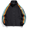 Miniatyrbilde 1 av 3: Refleksjakke for menn og kvinner, sykkel, motorsykkel, ungdom, uten hette, langermet vindjakke, baseballuniform, fargeblokk white XXXL