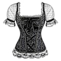Pikkukuva 1 / 4: Naisten Steampunk Korsettimekko Vintage Asu Hippie Kesä Klubi-asu Korsettitoppi Hame Setti Corset Only 4XL