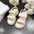 Pikkukuva 2 / 5: Naisten Platform-korkosandaalit, rennot pehmeät avokärkiset sandaalit, lahja jouluksi, syntymäpäiväksi, uudeksi vuodeksi Creamy-white 35