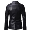 Miniatyrbillede 2 af 5: Læder Blazer Til Mænd Pu Lammeskind Brun Læder Herre Blazer 6XL