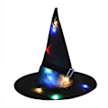 Miniatyrbillede 2 af 5: Troldmandshat Halloween Voksen Børn Fest Performance Rekvisitter Led Lysende Heks Dekoration Ornamenter Red
