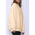 Pikkukuva 4 / 4: Naisten Oversized Collegepaidat Hupparit Fleece Pyöreä Kaula-aukko Villapaidat Rento Mukava Syysmuoti Asut Vaatteet Apricot color M