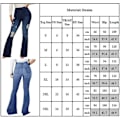 Pikkukuva 3 / 3: Naisten revityt joustavat levenevät farkut, kapeat bootcut-denimhousut, rennot jeggingsit Light Blue M