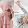 Miniatyrbillede 5 af 5: Løs Hættetrøje Maske Solskærm Beklædning Åndbar Blød Langærmet Tøj Til Sportsaktiviteter Pink Classic