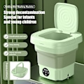 Miniatyrbillede 3 af 5: Foldbar Vaskemaskine Undertøj Sokker Vaskemaskine Bærbar Multifunktionel Tøjvasker Grass Green AU Plug