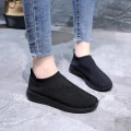 Miniatyrbillede 2 af 3: Dame Mesh Slip On Sport Flade Sko Sneakers Black 41