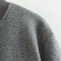 Miniatyrbilde 5 av 5: Retro Kort Ulljakke for Kvinner, Casual Ensfarget Langermet Jakke for Høst og Vinter Gray M