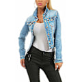 Miniatyrbild 1 av 2: Dam Jacka i Jeans-look Casual Kappa Stretch Knäppning Ytterkläder Topp Light Blue M