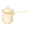 Pikkukuva 1 / 5: Mini emalinen maitokattila monikäyttöinen maidonlämmitin kannella, korkean lämpötilan kestävä emalituote Light Yellow 400ML