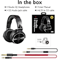 Miniatyrbillede 6 af 6: Kablet headset med foldbar, letvægtsmikrofon til støjreduktion sort