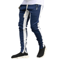 Pikkukuva 1 / 3: Miesten kiristysnyörilliset väripalikkaiset rennot pitkät housut, slim fit -collegehousut, urheiluhousut Navy Blue 2XL
