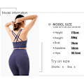 Miniatyrbild 5 av 5: Mjukt Yoga Set Dam Sportkläder Träningsdräkter Utan Sömmar Fram Yoga Kläder Gym Set Sportkläder Black set 1 XL