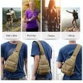 Miniatyrbild 5 av 5: Militär Taktisk Axelväska Herr Vandringsryggsäck Nylon Utomhus Jakt Camping Fiske Molle Armé Trekking Bröst Sling Bag Army green