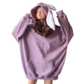 Miniatyrbild 1 av 5: Kanin Hoodie Vår Och Höst Koreansk Stil Lös Långärmad Topp Dam Huvtröja Purple XL