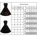 Miniatyrbilde 5 av 5: Broderte V-hals vintage 50-talls 60-talls Rockabilly Aften Ball Swing Kjole Midikjoler L