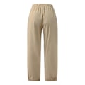 Miniatyrbillede 3 af 4: Dame Ensfarvede Elastiske Løse Cropped Bukser Sommer Casual Lange Bukser Khaki M