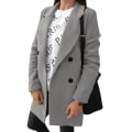 Miniatyrbillede 1 af 4: Dame Overfrakke Trenchcoat Blazer Jakke Overtøj Light Grey L
