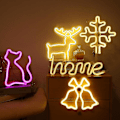 Miniatyrbild 2 av 5: Led Neon Ljus Väggkonst Skylt Sovrumsdekor Regnbåge Hängande Nattlampa Hemfest Semesterdekor Julklapp Snowflake