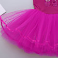 Miniatyrbild 4 av 5: 2-10 år Flickor Balettklänning Gymnastikdräkt Ballerina Sko Tryck Mesh Tutu Dansklass Scenföreställning Kostym Danskläder Red XL