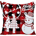 Miniatyrbild 3 av 5: 4-pack Merry Christmas Design Kuddfodral Prydnadskuddar för Soffa Julrumsdekorationer 45 x 45 cm