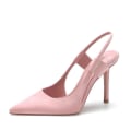Miniatyrbillede 1 af 5: Franske Designer Dame Pink Høje Hæle, Tynde Høje Hæle Mules Slanke Hæle Elegante Sandaler Sko Pink 37