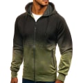 Miniatyrbild 2 av 4: Herr Tryck Dragkedja Långärmad Sport Huvjacka Hoodies Sweatshirt Kappa Ytterkläder Army Green 3XL