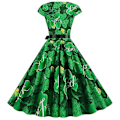 Pikkukuva 2 / 5: Naisten St. Patrick's Day Retro Lyhythihainen Iso Hame Mekko M