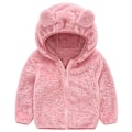 Miniatyrbild 1 av 3: Teddybjörnsjacka med huva för småbarn, fluffig fleece, varm jacka med dragkedja, ytterkläder Pink 4-5 Years